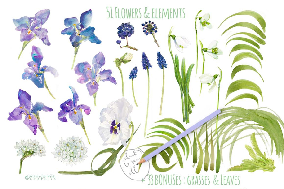 Shades of Blue-watercolorBundle, an Illustration by watercolorwild.graphics (Photo 8 of 11)