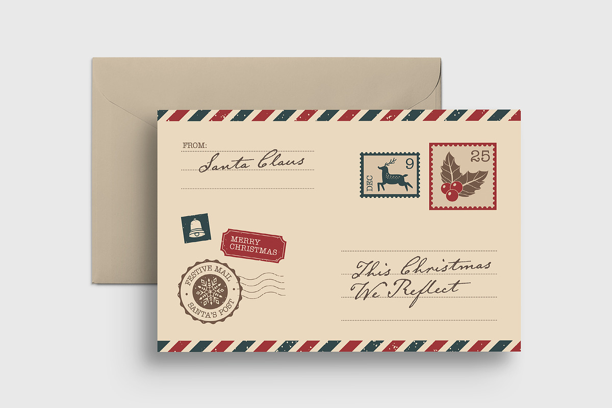 Christmas Vintage Postcard Template, a Card Template by BrandPacks (Photo 4 of 4)