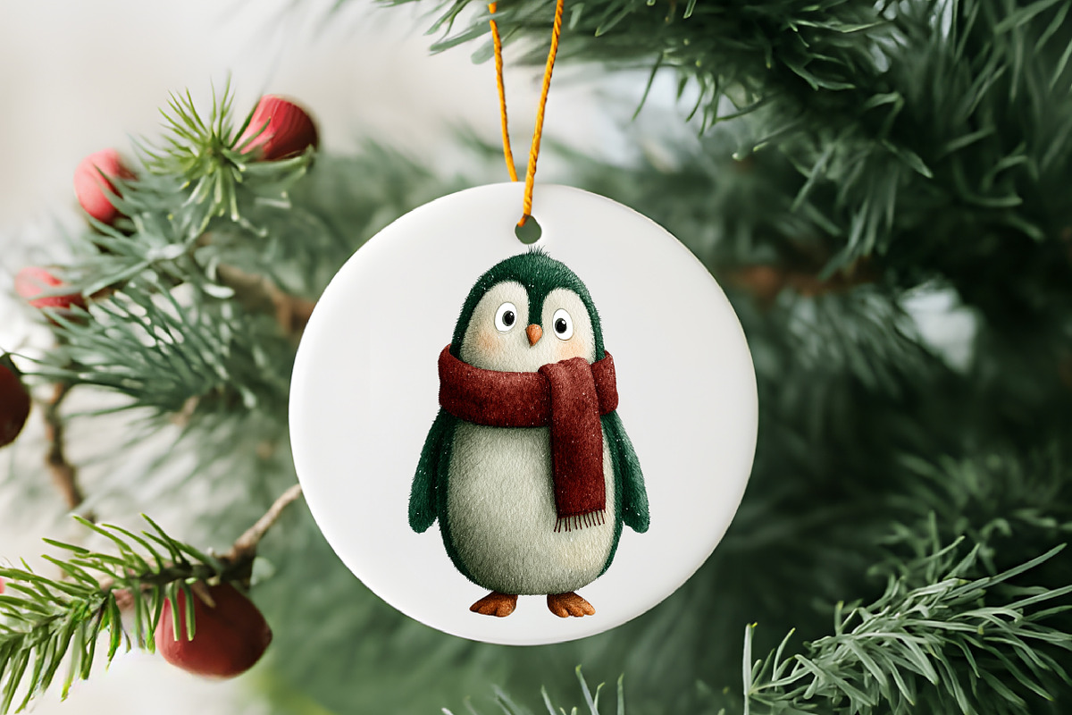 Christmas Penguin Watercolor Clipart, an Illustration by RobertsArt (Photo 6 of 7)