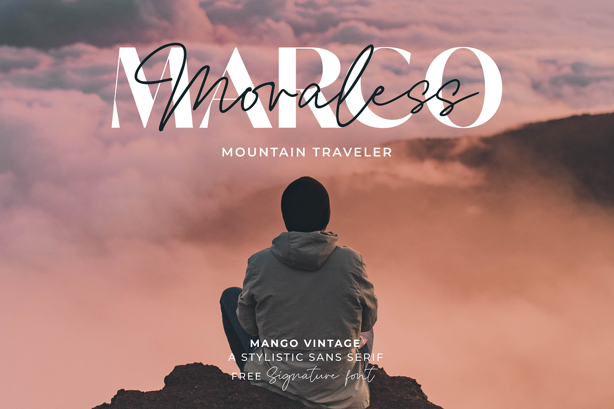 Mango Vintage Free Signature Font, a Sans Serif Font by zeenesia (Photo 2 of 16)