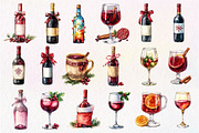 Christmas Red Wine Clipart, an Illustration by Dream Creation (Thumbnail 3 of 3)