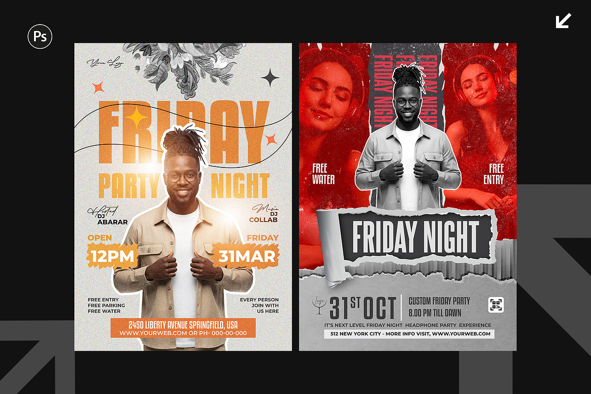 06 Friday Night Party Flyer Design, a Flyer Template by Shajib Shikder (Photo 4 of 4)
