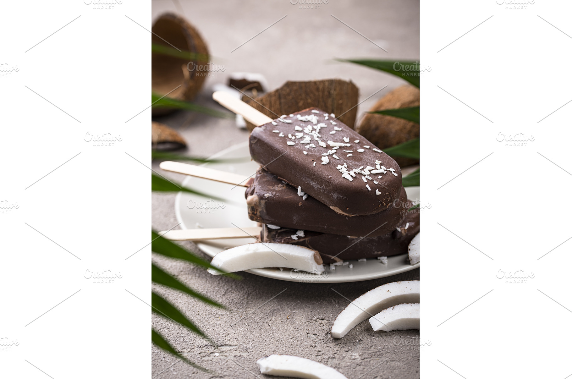 Coconut popsicles in chocolate glaze, a Food & Drink Photo by Yulia Furman