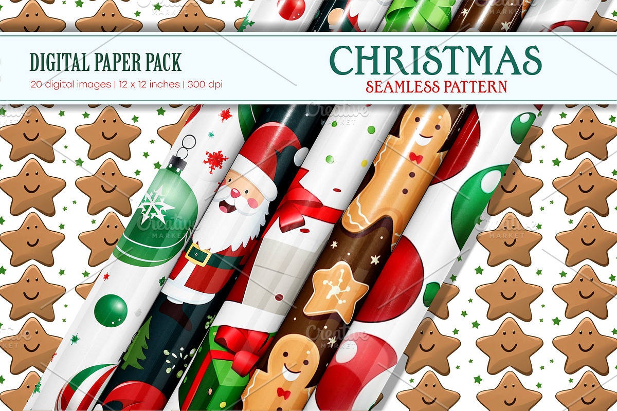 Christmas seamless pattern 04., a Texture Graphic by KENO Mascots (Photo 4 of 5)