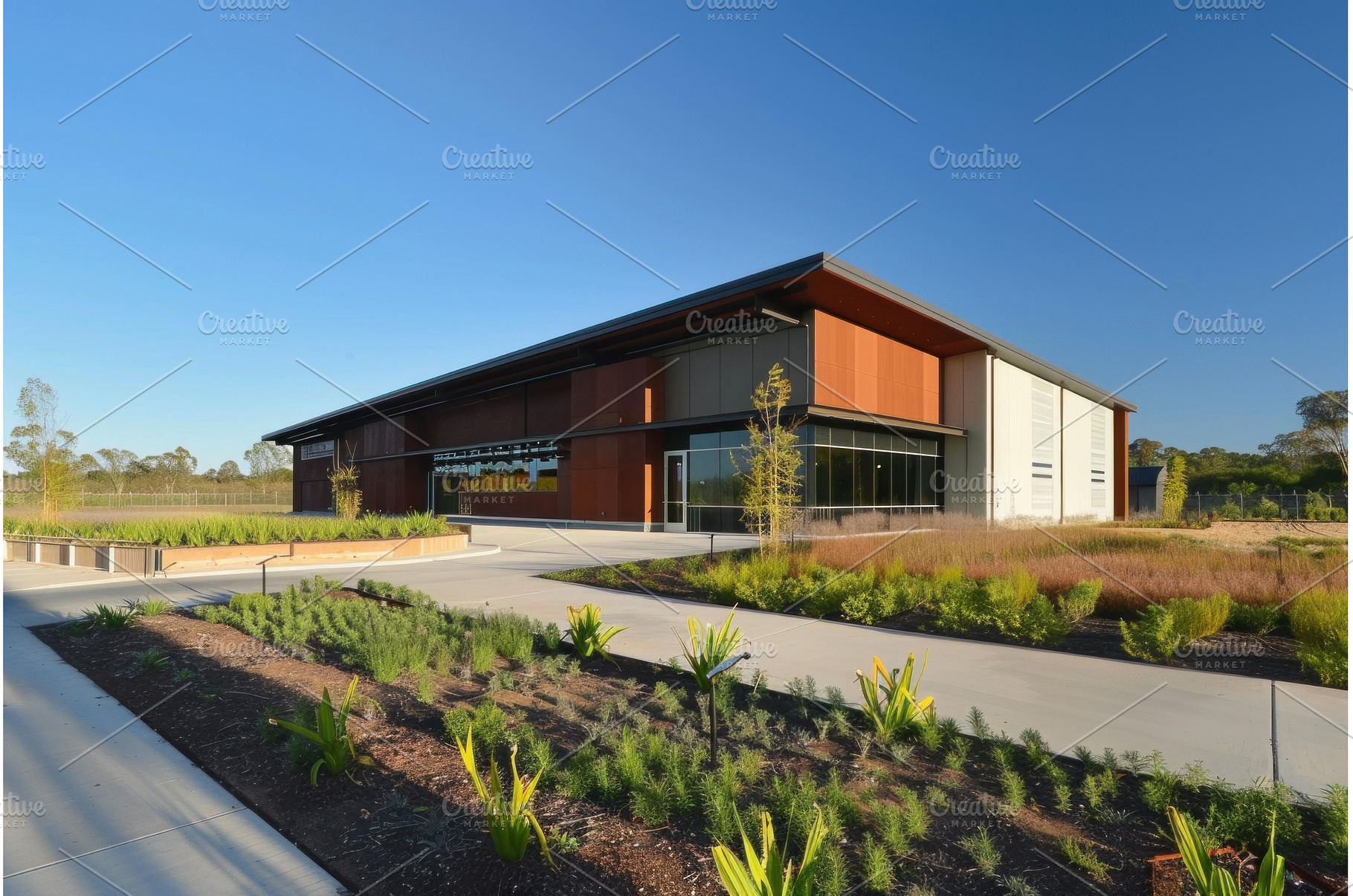 Modern office building with, an Architecture Photo by Ylivdesign