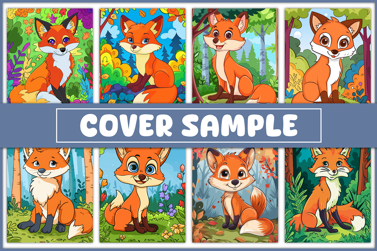 100 Fox Coloring Pages, an Animal Illustration by BrightMart