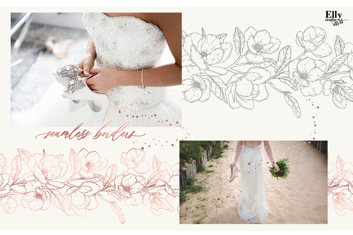 Magnolia Graphic Collection, a Decorative Illustration by Elly Studio (Photo 7 of 14)