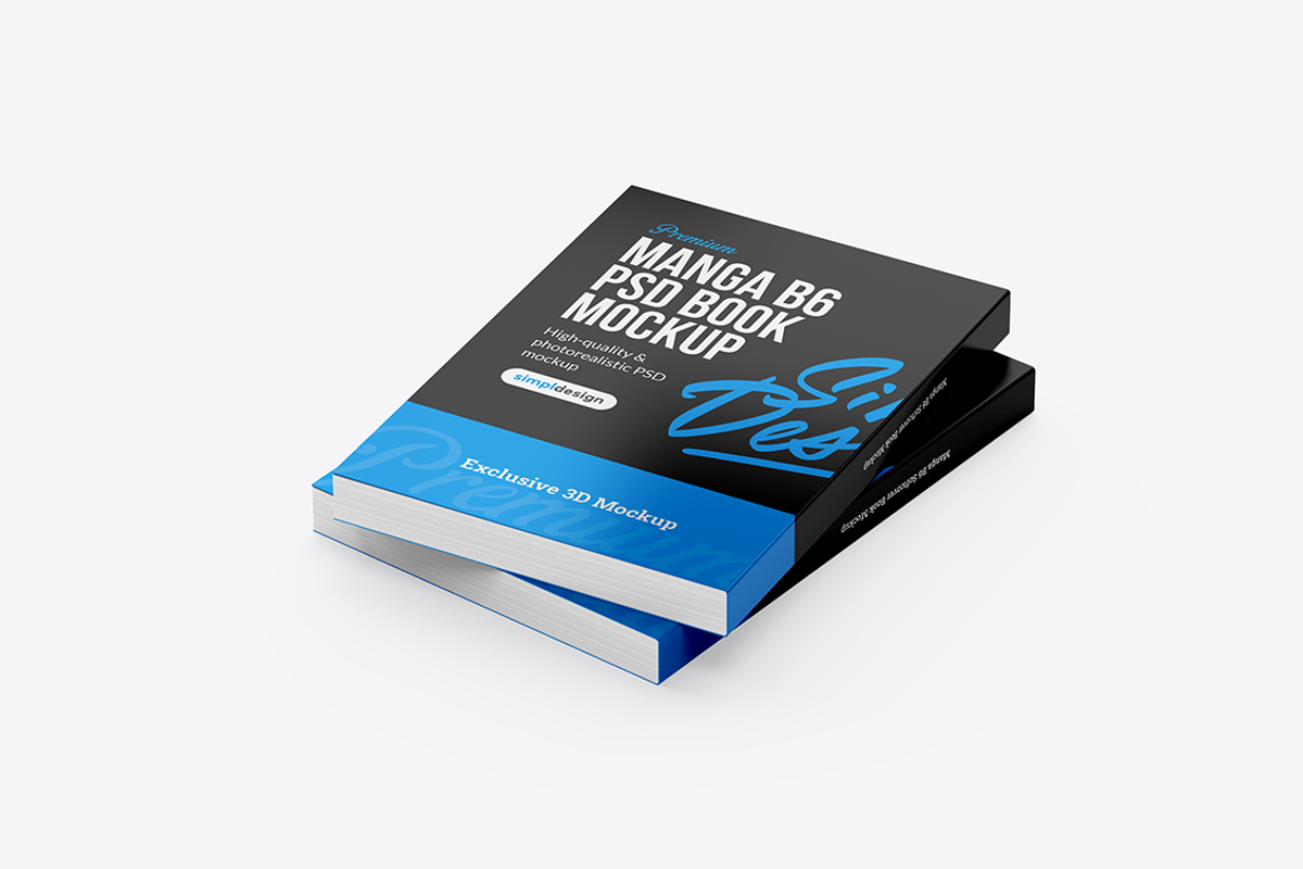 Manga B6 Softcover Book Mockup, a Books & Magazine Mockup by SimplDesign (Photo 13 of 13)