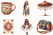 Watercolor Boho Summer Clipart, an Illustration by OK Design (Thumbnail 5 of 5)