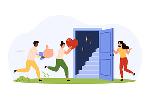 Teamwork & Positive Feedback Art, a Person Illustration by Flashvector
