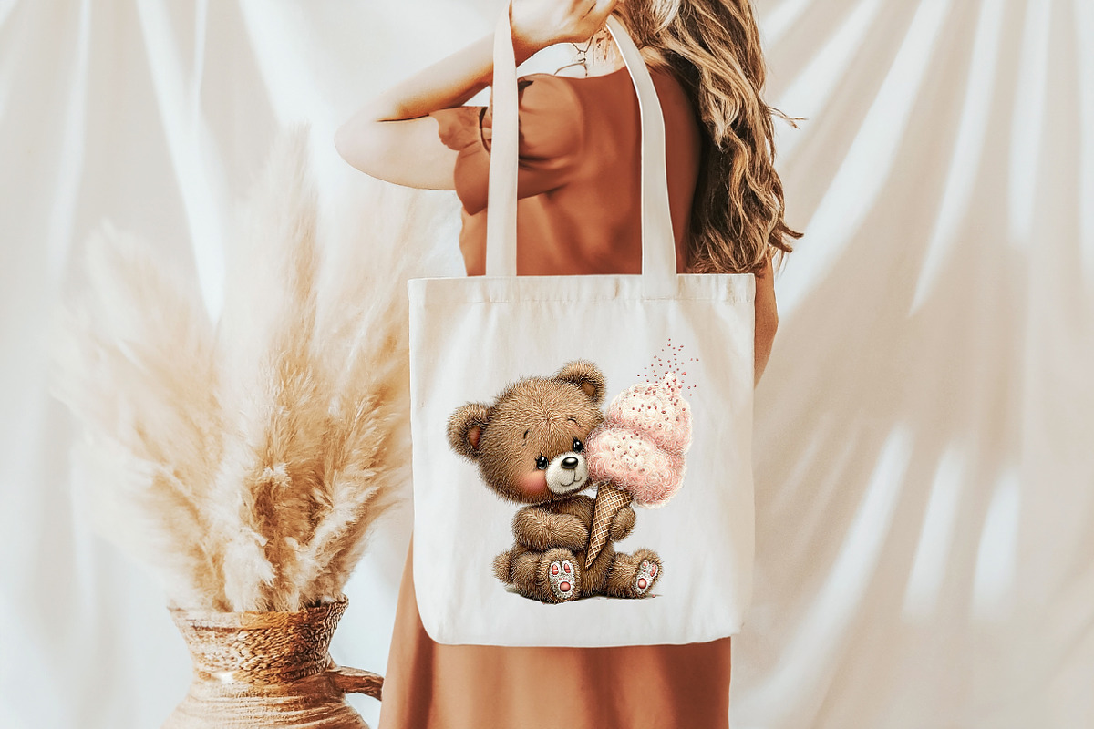 Summer Ice Cream Teddy Bear Clipart, a Seasonal Illustration by Designworld (Photo 9 of 10)