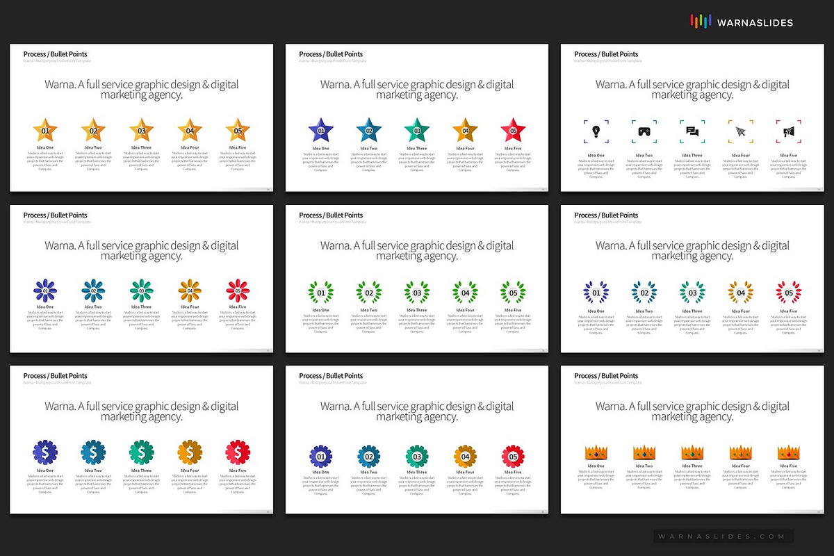 5 Bullet Points PowerPoint Templates, a Presentation Template by Warna Works (Photo 12 of 21)