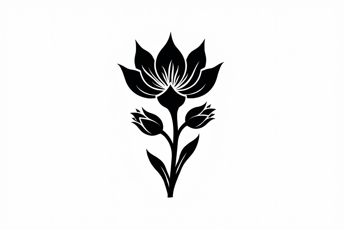 Black Floral Silhouette Set, an Illustration by balal (Photo 4 of 21)