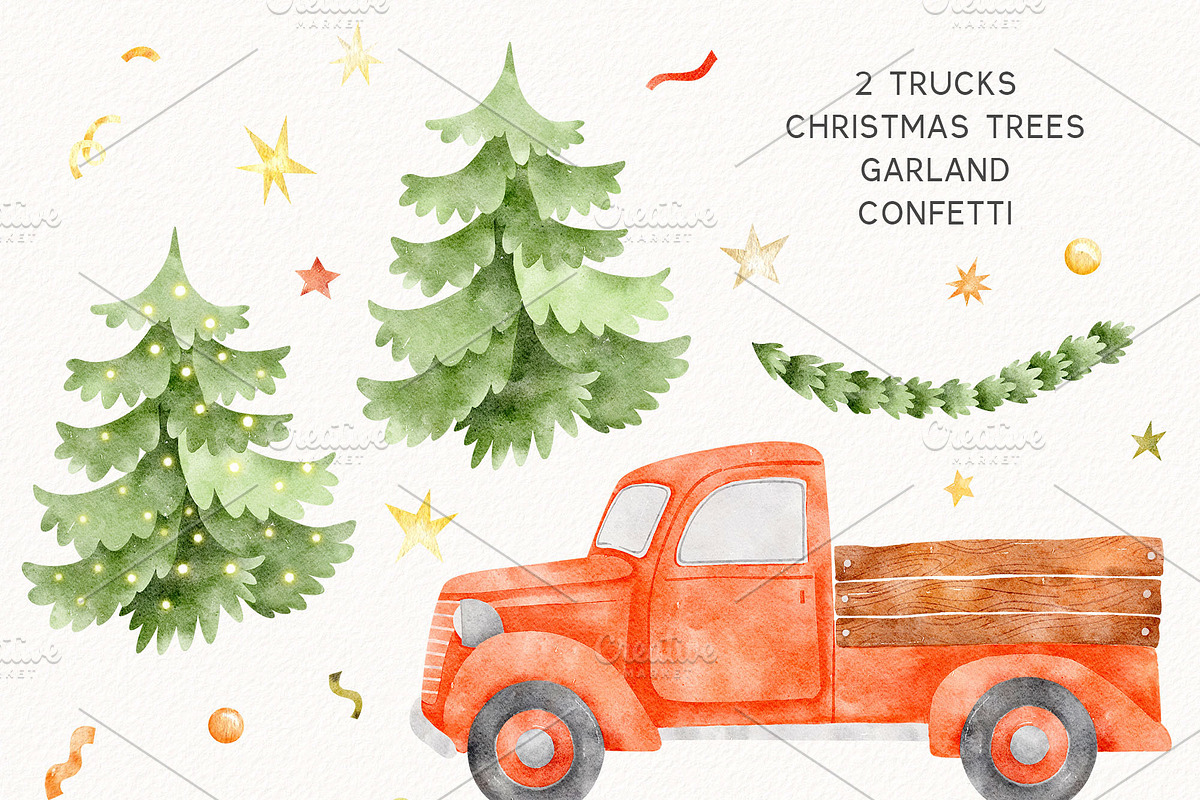 Christmas animal winter clip art, an Animal Illustration by Watercolor Nastasia Art (Photo 2 of 6)