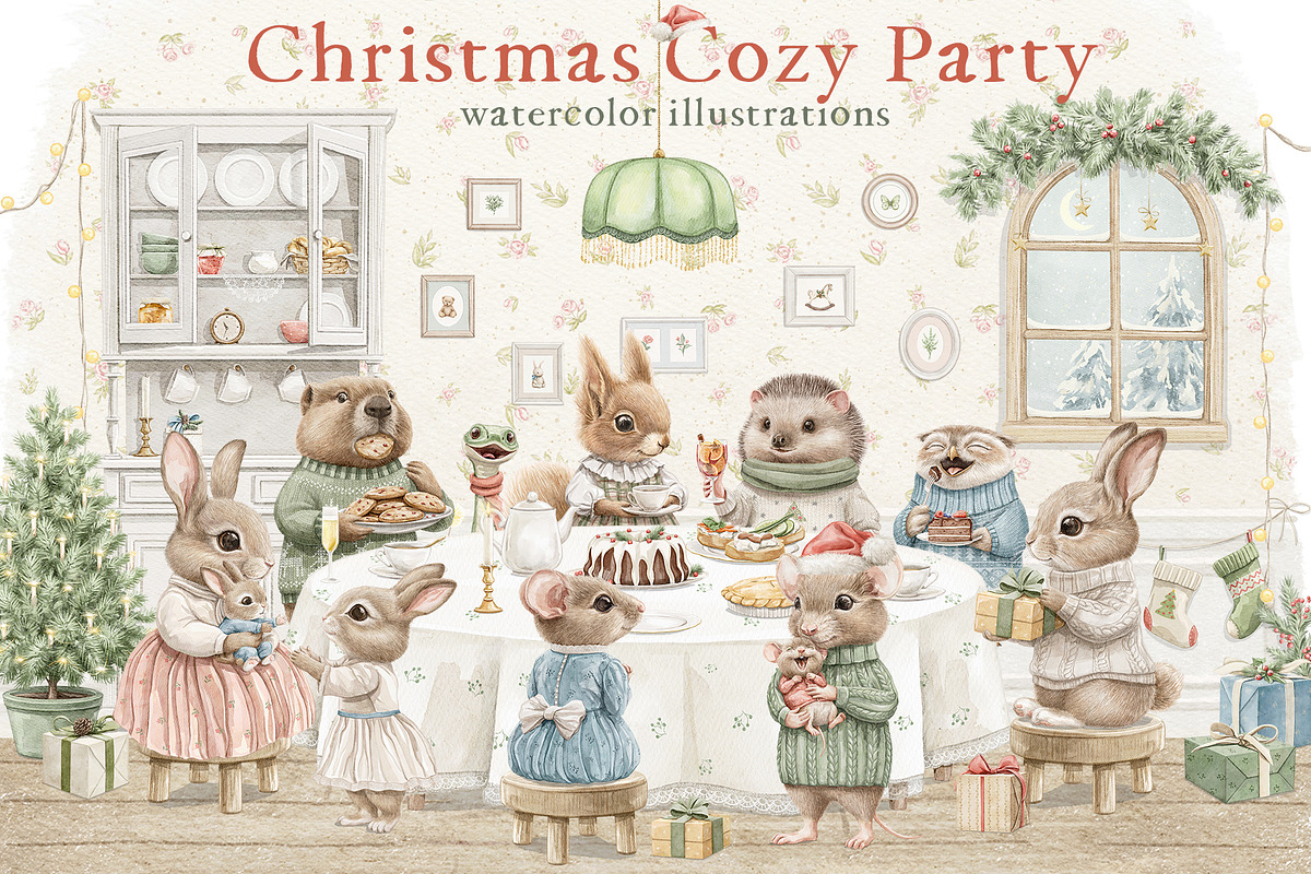 Christmas cozy party, an Animal Illustration by Mimomy (Photo 1 of 14)