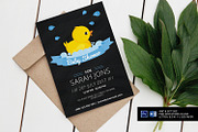 Chalkboard Rubber Duck Shower Invite, an Invitation Template by SmmrDesign (Thumbnail 1 of 2)