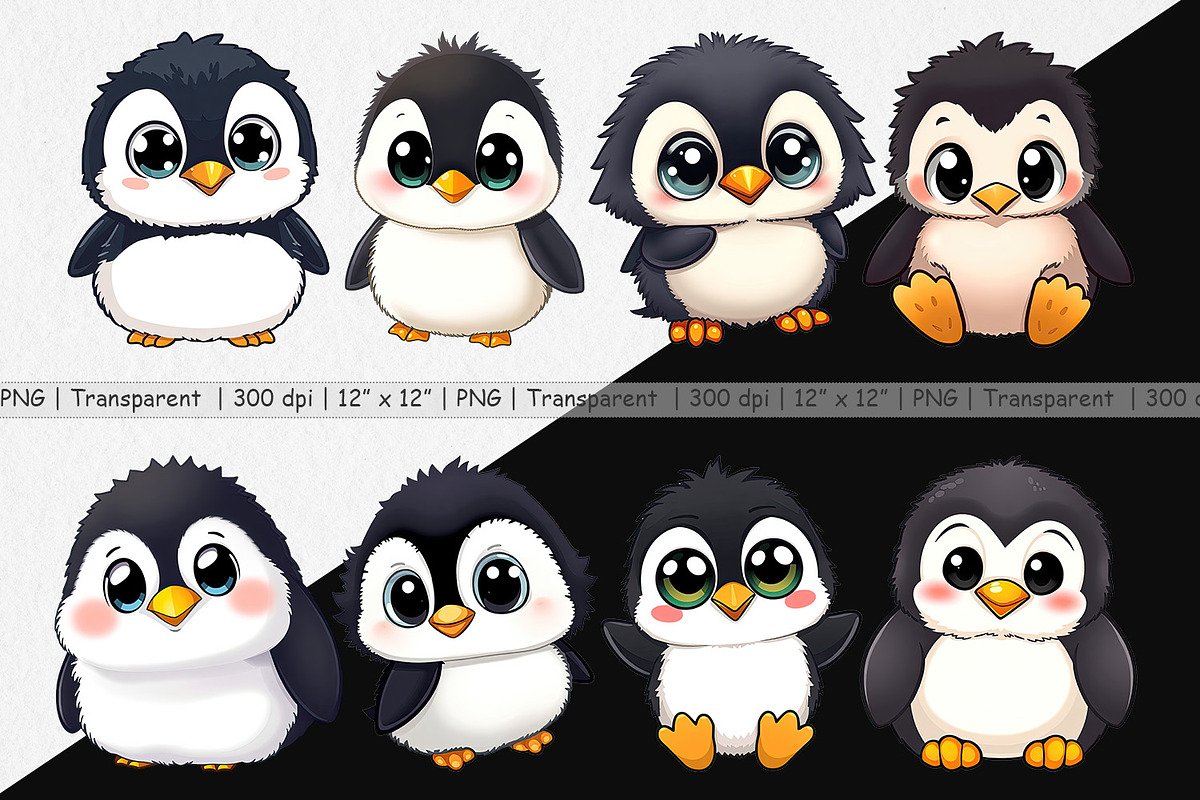 Cute Baby Penguin Clipart, a Graphic by Artnoy (Photo 2 of 5)