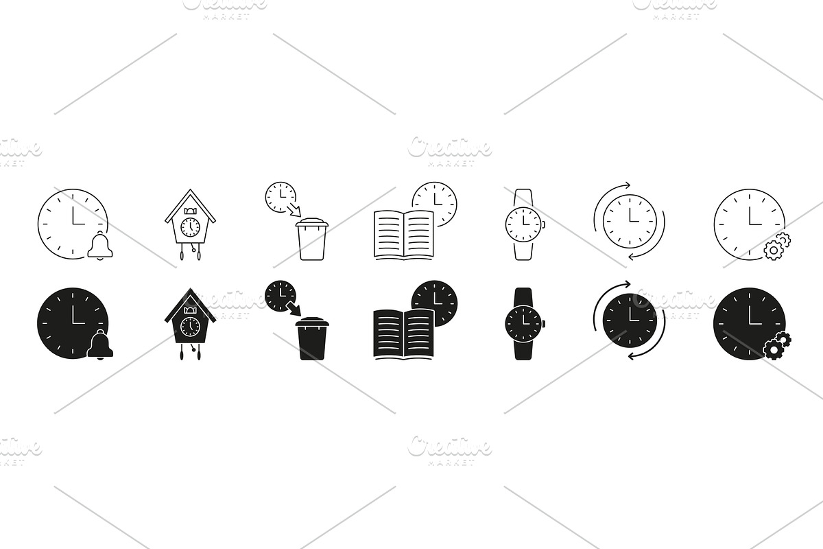 Schedule And Time Management Icons, an Object Illustration by Gentle Studio