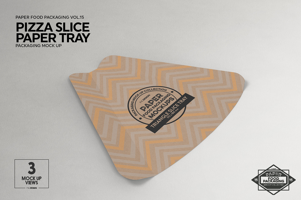 Pizza Slice Tray Packaging Mockup, a Packaging Mockup by INCDesign (Photo 3 of 7)