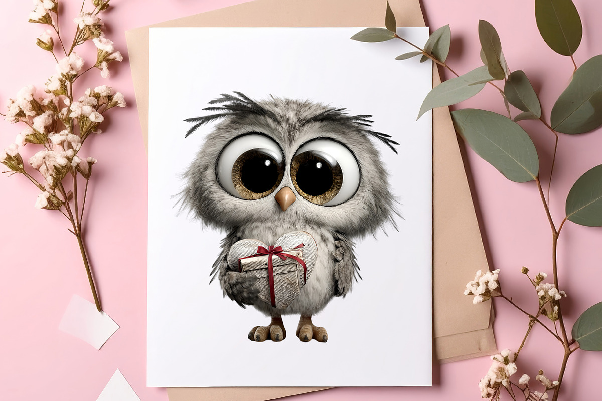 Whimsical Mother's Day Owl Clipart, an Illustration by SinaCreation (Photo 6 of 8)