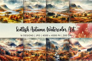 Scottish Autumn Watercolor Art