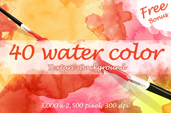 40 Watercolor Textures + Free bonus preview 6