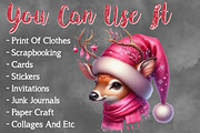 Christmas Deer Sublimation Clipart, a Seasonal Illustration by Craft Nest (Thumbnail 4 of 4)