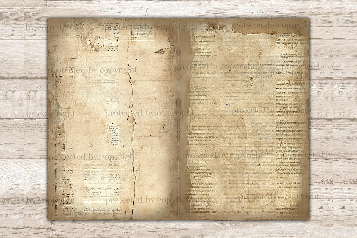 Vintage Newspaper Junk Journal, a Decorative Illustration by GlamArtZhanna (Photo 5 of 9)