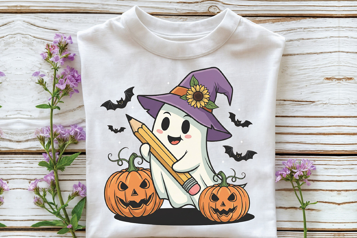 Retro Teacher Ghost PNG Halloween, an Illustration by CraftArtStudio (Photo 3 of 4)