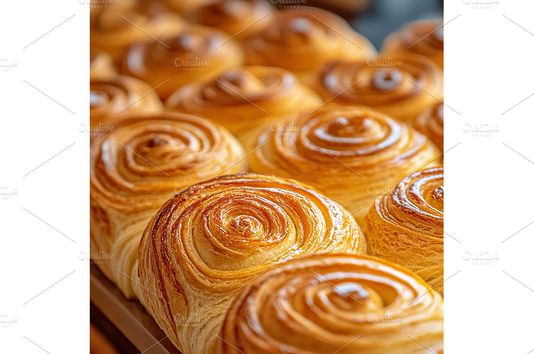 Freshly baked golden brown swirl, a Food & Drink Photo by Lermont51