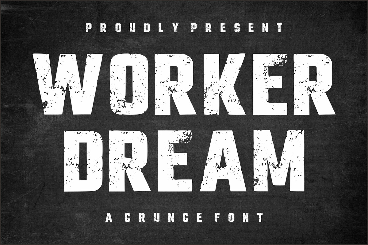 Worker Dream Grunge Font, a Slab Serif Font by Limited.studio (Photo 1 of 6)