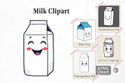 Milk Carton Clipart, a Graphic by Artnoy (Thumbnail 1 of 5)