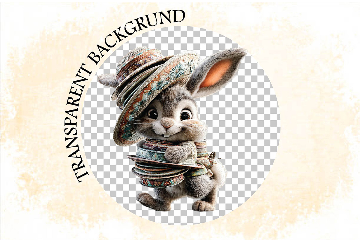Whimsical Easter Bunny Clipart Bundl, an Illustration by SVGArt (Photo 7 of 9)