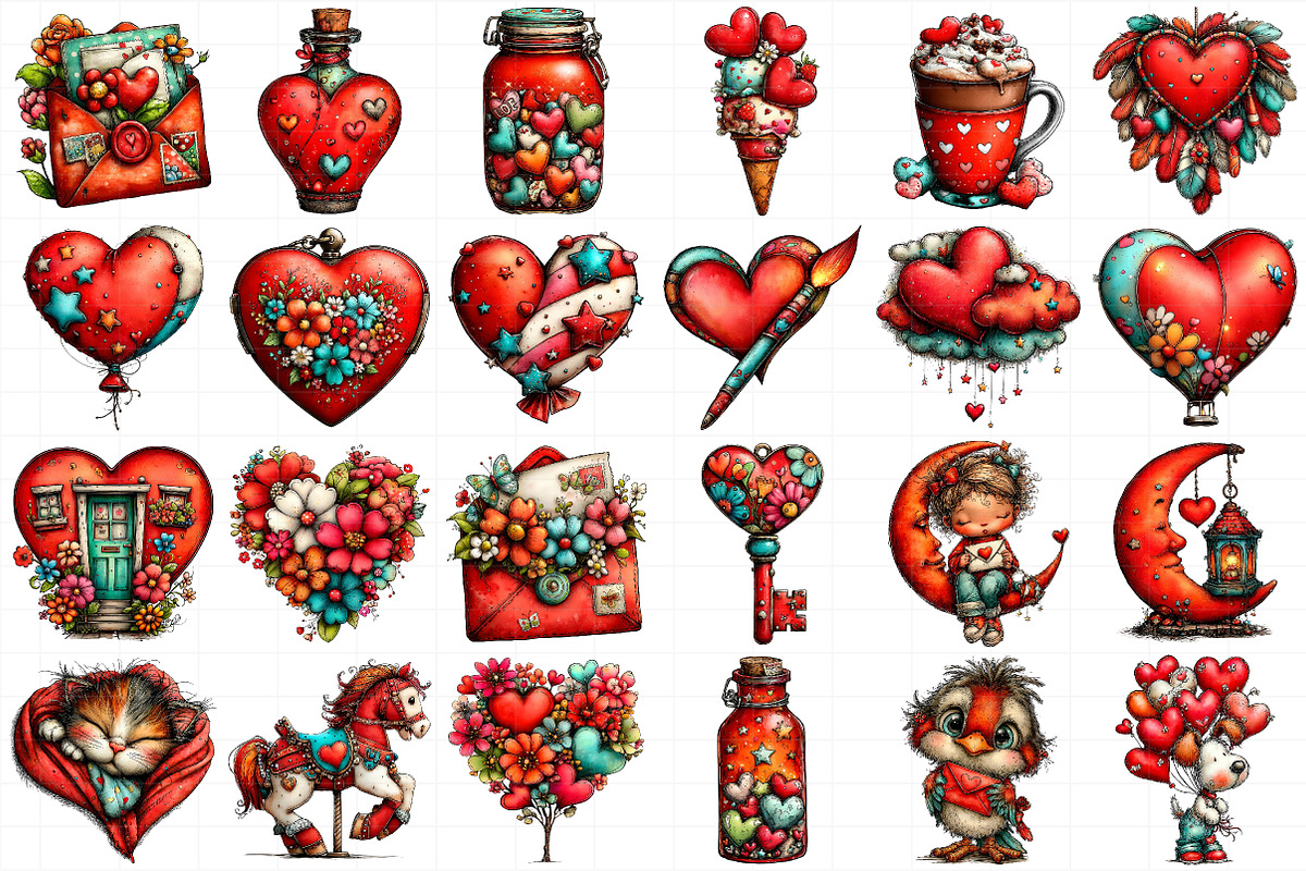 Whimsical Love Art Bundle, an Illustration by Daily.Designs (Photo 5 of 5)