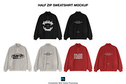Half Zip Sweatshirt Mockup, a Hoody Mockup by Irhasalfahad (Thumbnail 5 of 6)