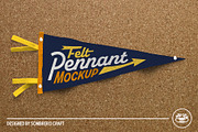 Felt Pennant Smart PSD Mockup, a Merchandise Mockup by Sombrero Craft (Thumbnail 1 of 4)