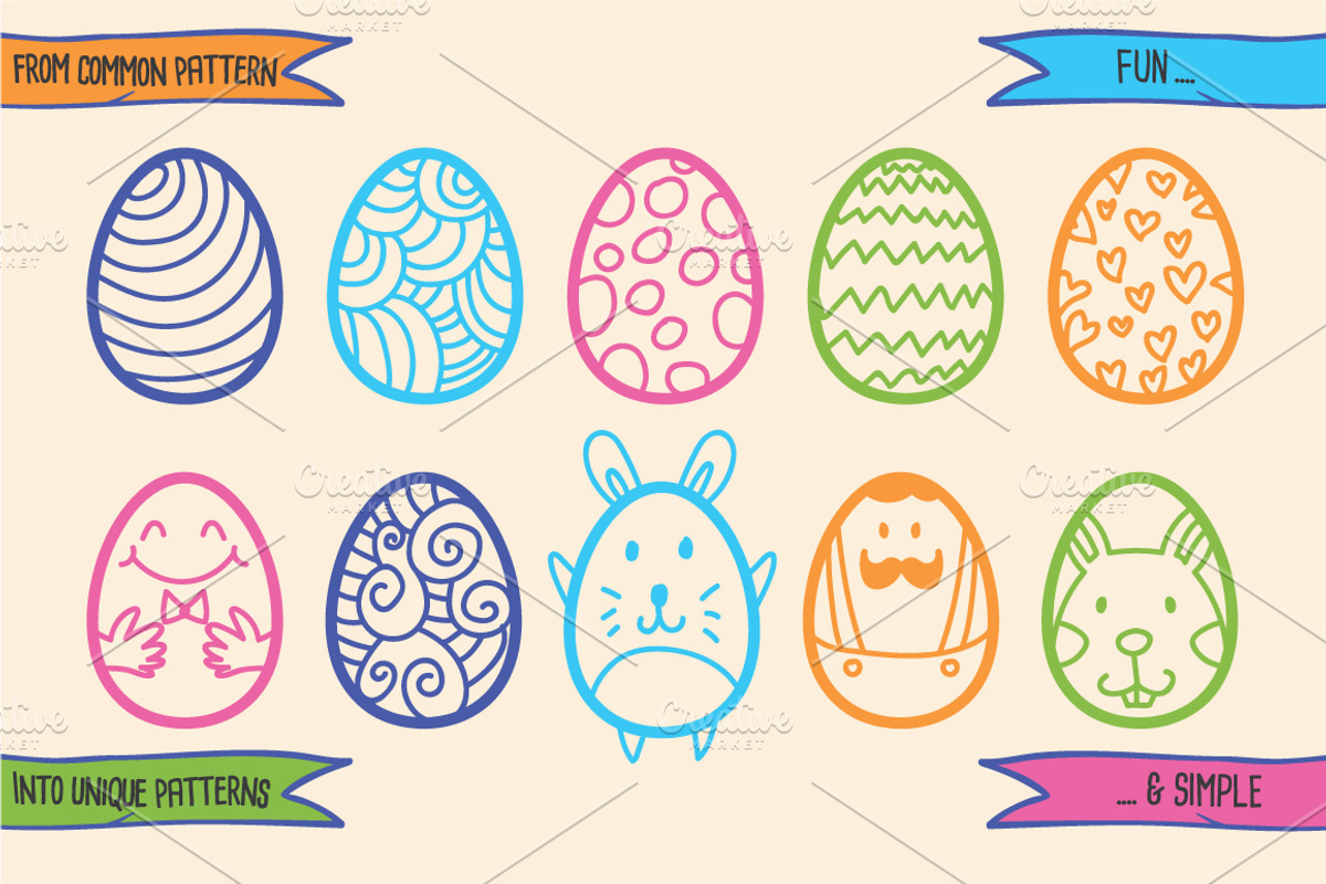55 Hand Drawn Easter Eggs, an Icon by LTNG STUDIO (Photo 2 of 2)