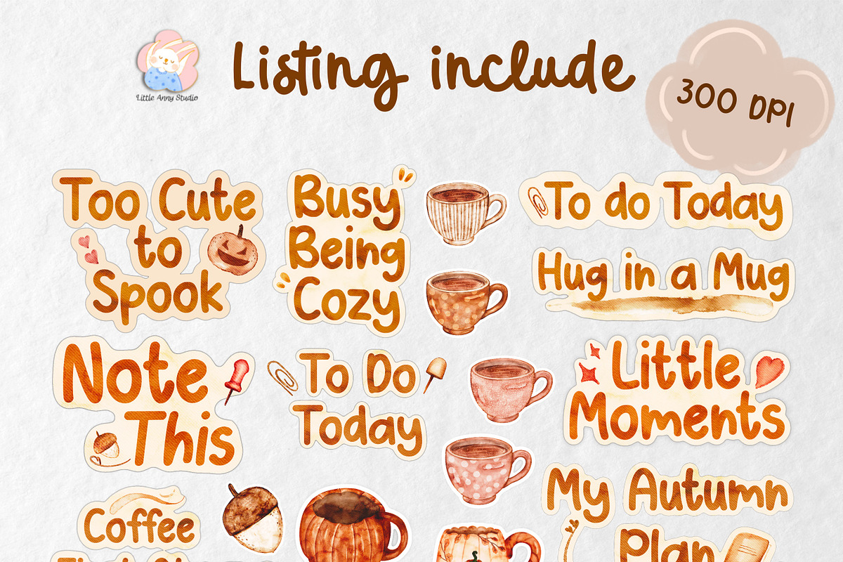 Fall Mega Pack – Clipart & Sticker, a Seasonal Illustration by Annyillustration (Photo 2 of 7)