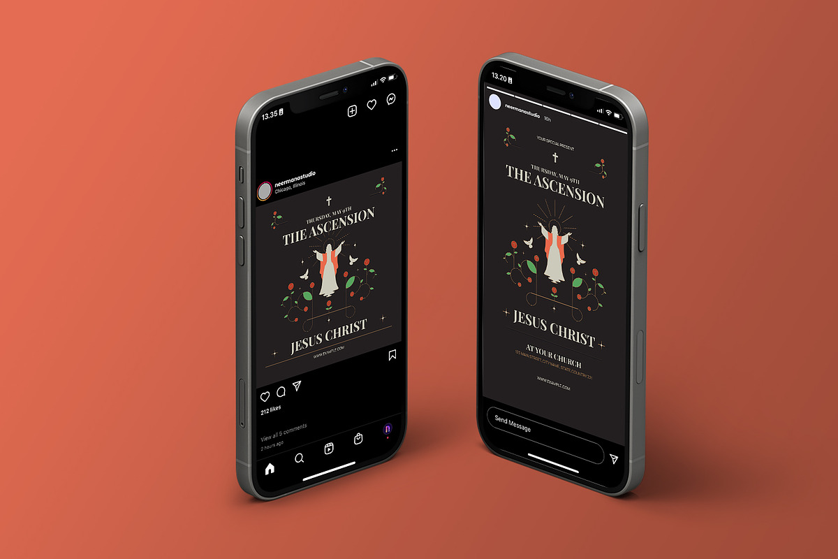 Black Minimal Jesus Ascension Flyer, a Flyer Template by Neermana (Photo 4 of 4)