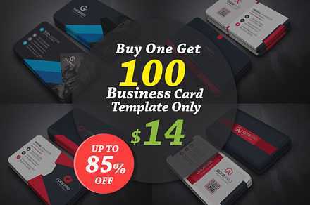 100 Business Cards Bundle, a Business Card Template by Genereux Art