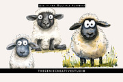 Cute Sheep PNG Clipart Set, an Animal Illustration by Geniecreativestudio (Thumbnail 6 of 9)