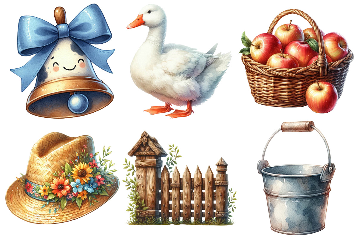 Playful Farm Clipart, an Illustration by Pixels.Craft (Photo 2 of 7)