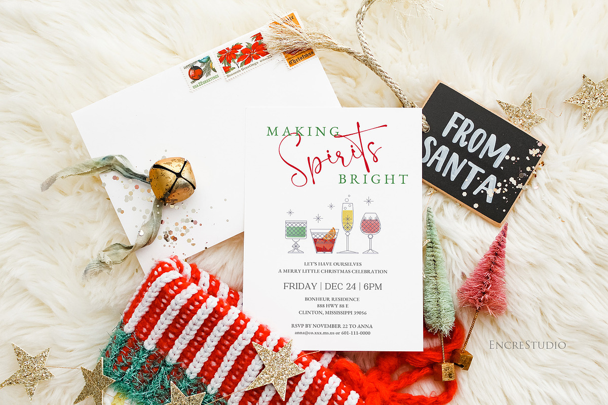 Christmas Party Invitation, an Invitation Template by Encre Studio (Photo 3 of 5)