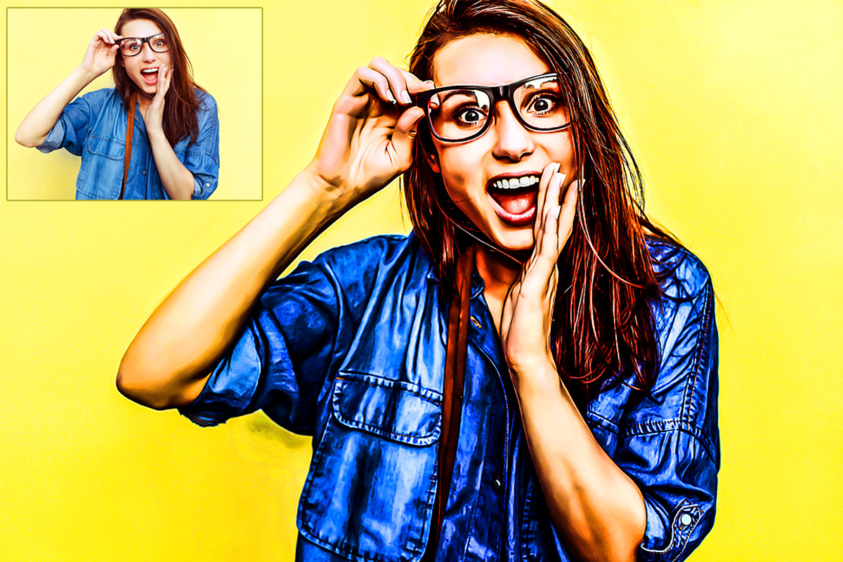 Colorful Oil Painting Photoshop Acti, an Action Add-On by designvillage (Photo 4 of 14)