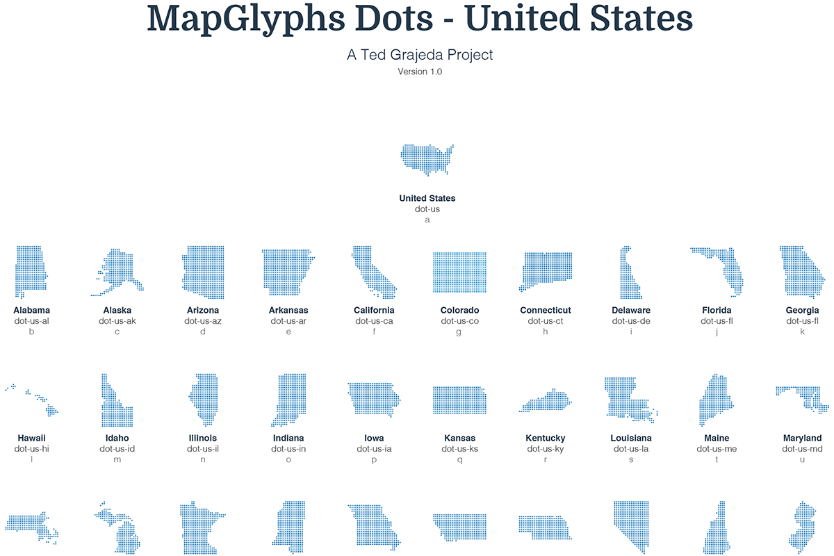 MapGlyphs Dots - United States preview 2