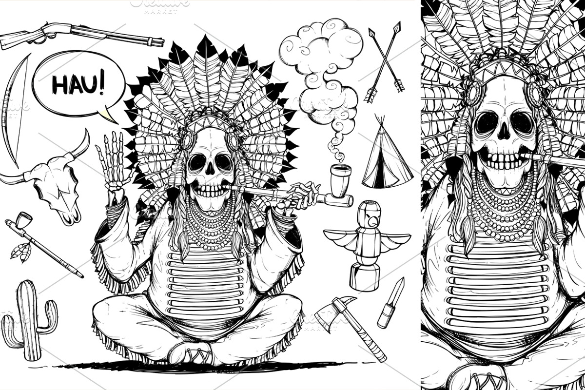 Chieftain of indians, an Illustration by yuanden graphics (Photo 3 of 5)