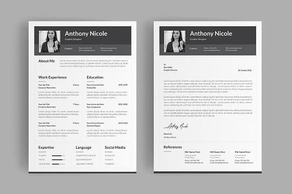 Creative Resume Design Template preview 2