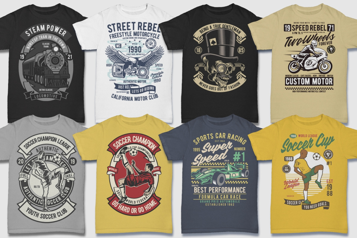 100 Retro Tshirt Designs Bundle #2, a Sport Illustration by roach_graphic (Photo 13 of 14)