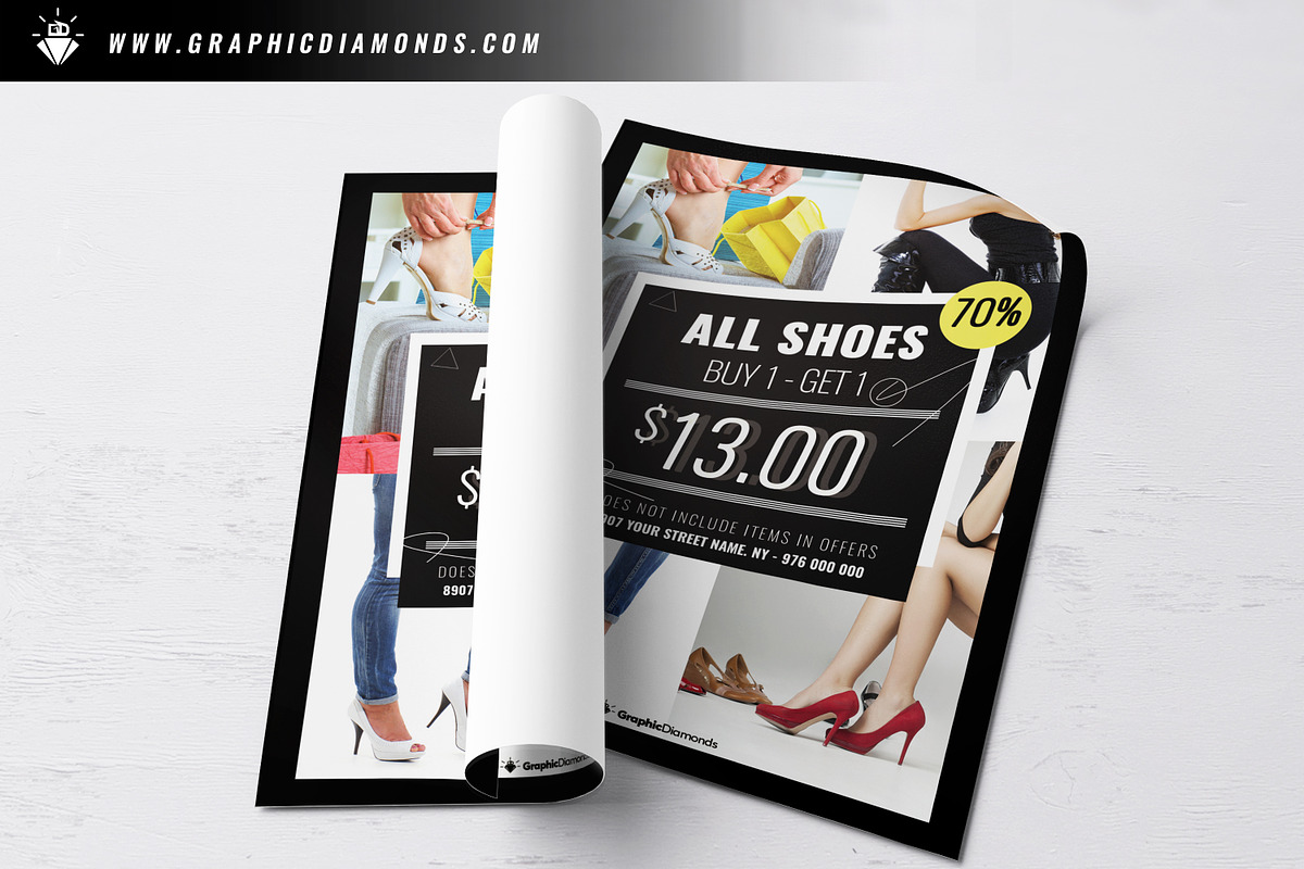 Shoes Sales Flyer PSD, a Flyer Template by GraphicDiamonds (Photo 3 of 6)
