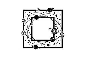 Solar System Silhouette Clipart, a Graphic by balal
